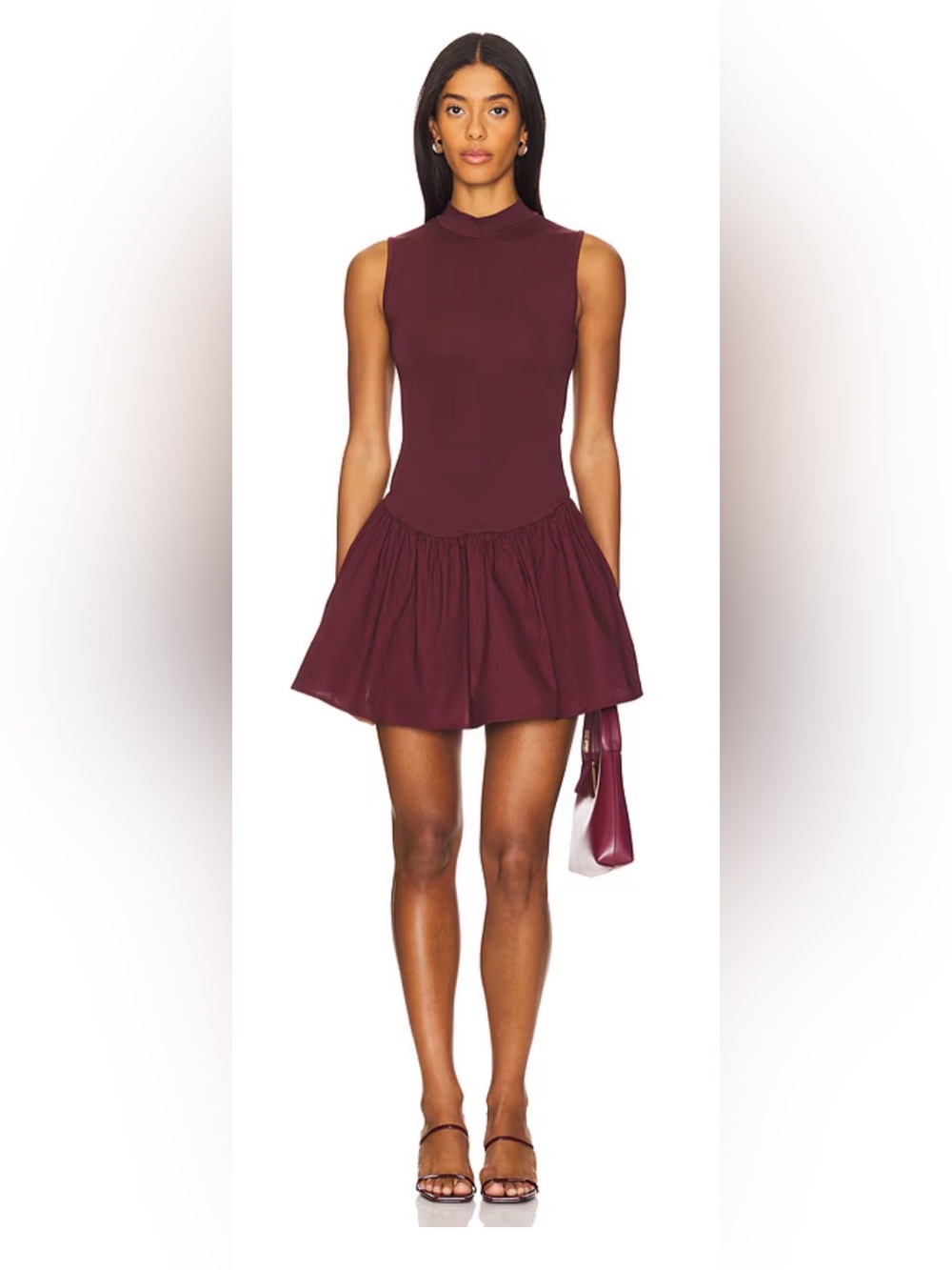 Weworewhat Women's Burgundy and Brown Dress
